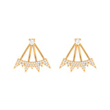 Solid Gold Diamond Jacket Stud Earrings