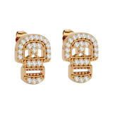 Solid Gold Diamond Skull Studs