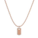 Solid Gold Diamond Dog Tag Pendant-Necklace