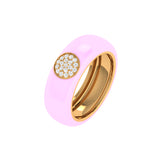 Solid Gold Diamond Thick Enamel Ring