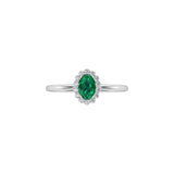 Solid Gold Emerald and Diamond Ring
