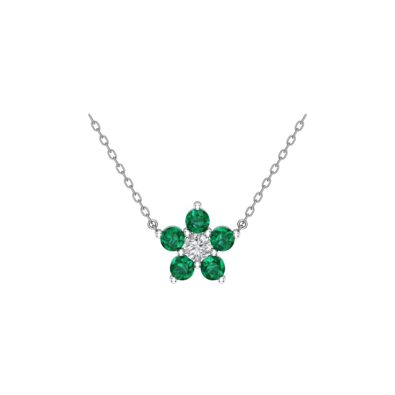 Emerald Cluster Charm Necklace
