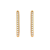 Solid Gold Diamond Oblong Rectangle Hoop Earring