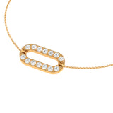 Solid Gold Diamond Paperclip Bracelet