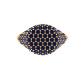 Solid Gold Sapphire Pave Signet Ring