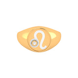 Solid Gold Diamond Zodiac Signet Ring