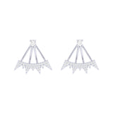 Solid Gold Diamond Jacket Stud Earrings