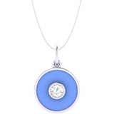 Solid Gold Diamond Enamel Necklace
