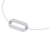 Solid Gold Diamond Paperclip Bracelet