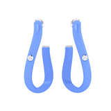 Solid Gold Diamond Enamel Hoop Earring