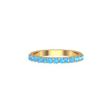 Solid Gold Half Eternity Aquamarine Band
