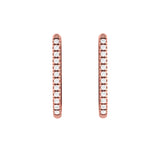 Solid Gold Diamond Oblong Rectangle Hoop Earring