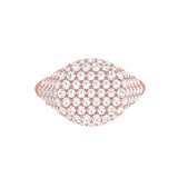 Solid Gold Diamond Pave Signet Ring
