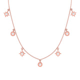 Solid Gold Diamond Starburst Celestial Necklace