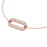 Solid Gold Diamond Paperclip Bracelet