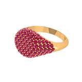 Solid Gold Ruby Pave Signet Ring