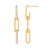Solid Gold Diamond Chain Link Earrings