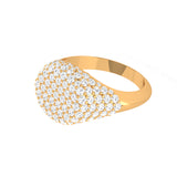 Solid Gold Diamond Pave Signet Ring