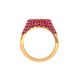 Solid Gold Ruby Pave Signet Ring