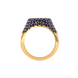 Solid Gold Sapphire Pave Signet Ring