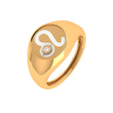 Solid Gold Diamond Zodiac Signet Ring