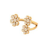 Solid Gold Diamond Flower Cluster Ring