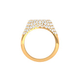 Solid Gold Diamond Pave Signet Ring