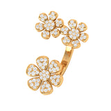 Solid Gold Diamond Flower Cluster Ring