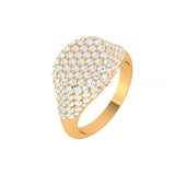 Solid Gold Diamond Pave Signet Ring