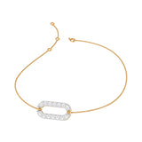 Solid Gold Diamond Paperclip Bracelet