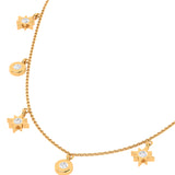 Solid Gold Diamond Starburst Celestial Necklace