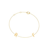 Solid Gold 2 Initials Bracelet