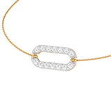Solid Gold Diamond Paperclip Bracelet