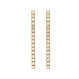 Solid Gold Diamond Long Strip Earrings