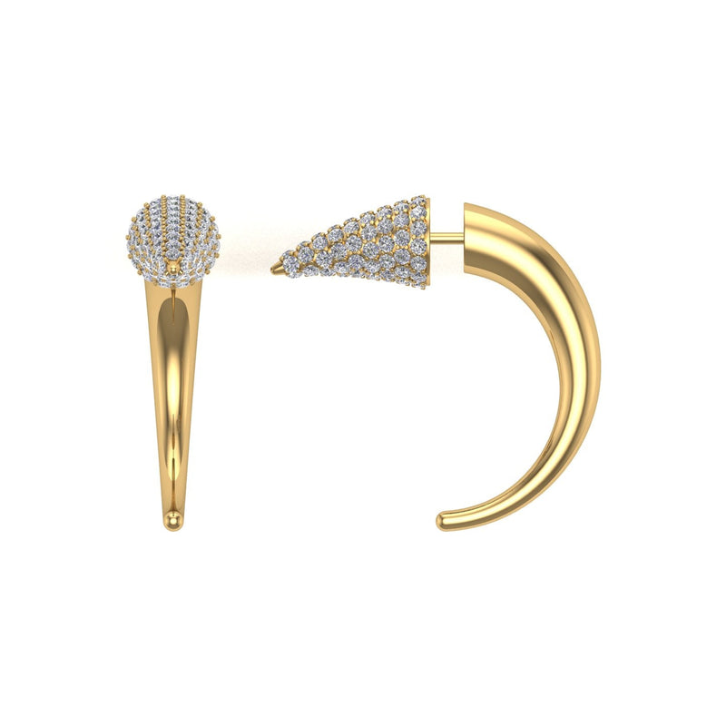 Diamond Horn Earring - Single