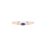 Solid Gold Sapphire Tiny Oval Ring