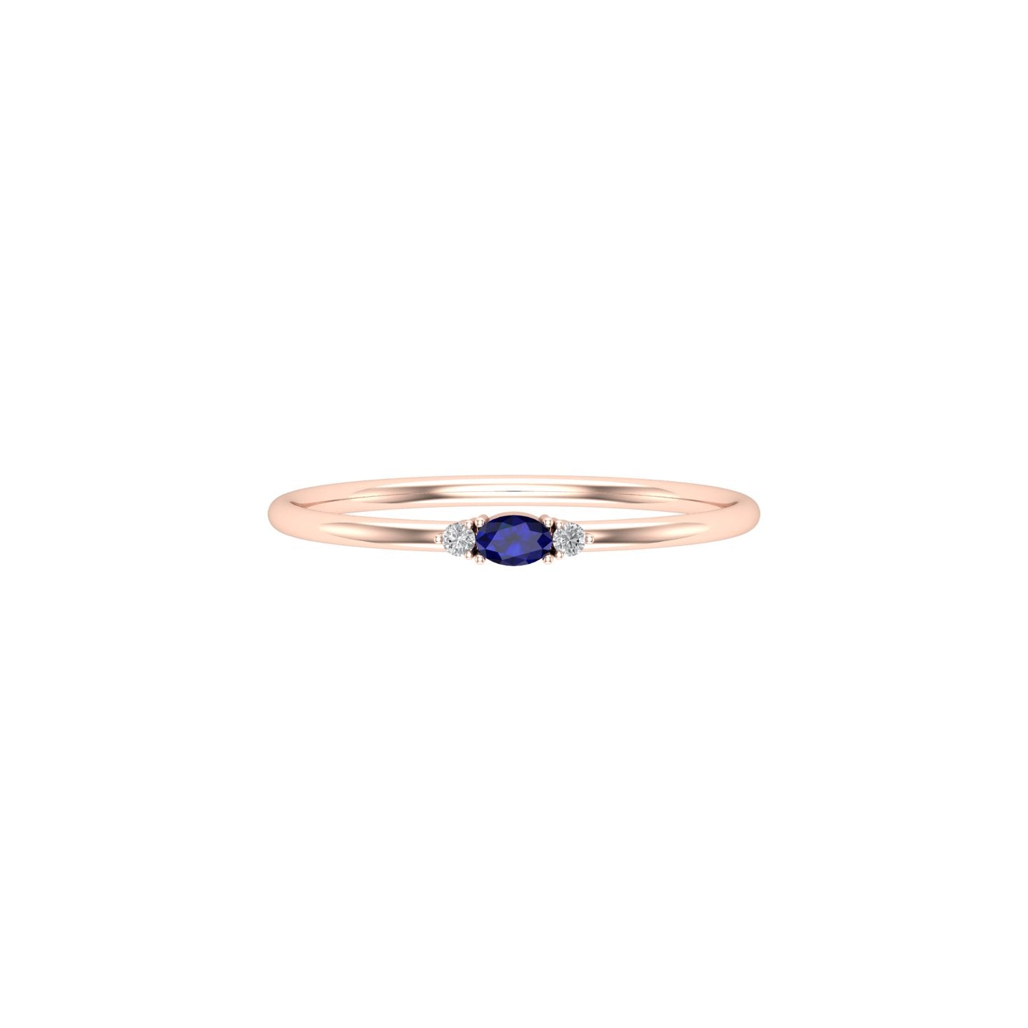 Solid Gold Sapphire Tiny Oval Ring