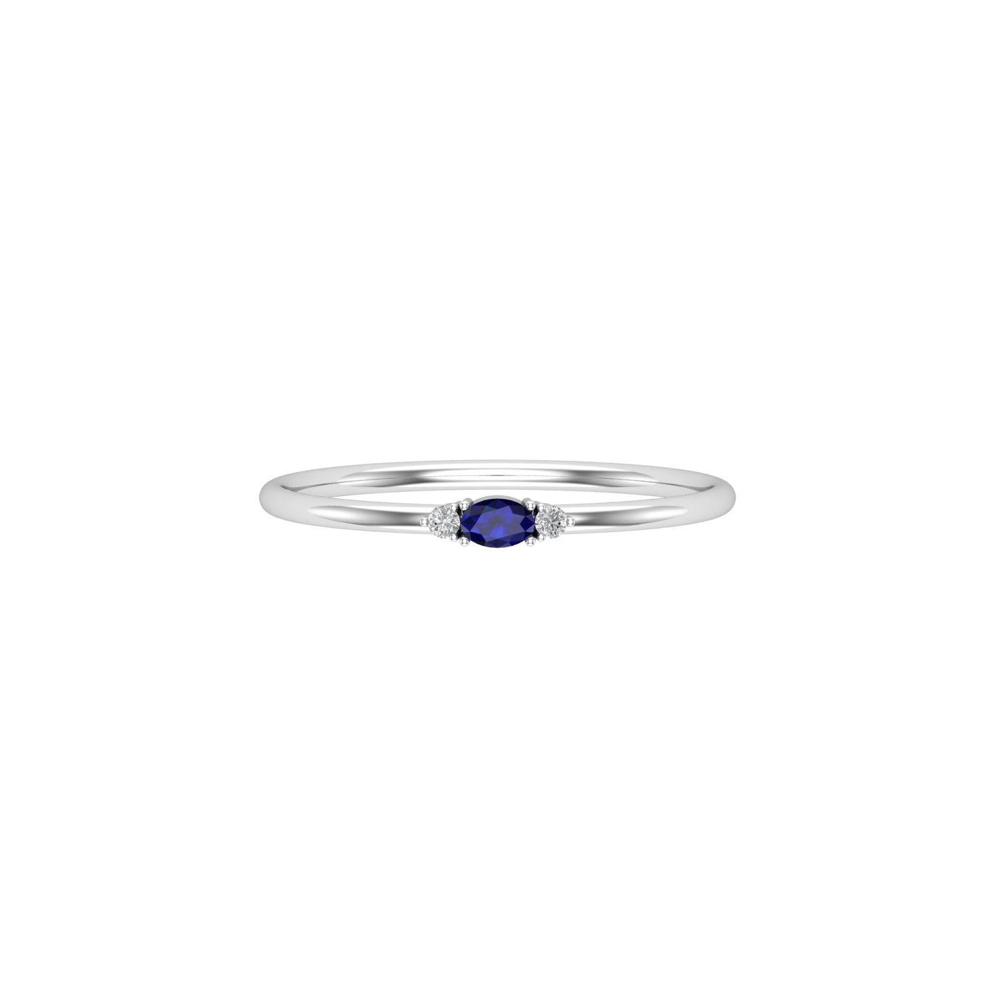 Solid Gold Sapphire Tiny Oval Ring