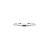 Solid Gold Diamond and Sapphire Tiny Baguette Ring