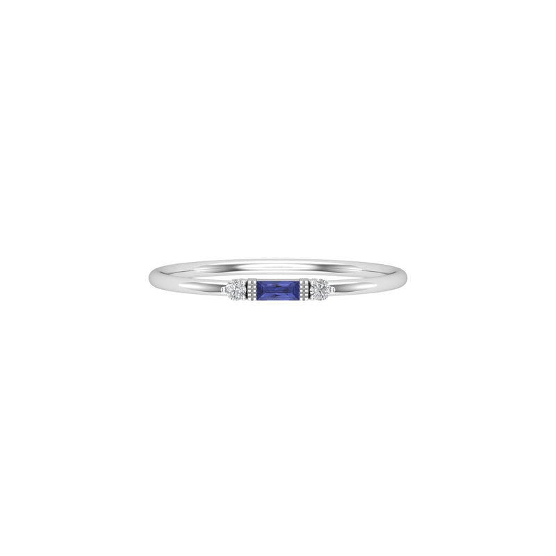Diamond and Sapphire Tiny Baguette Ring