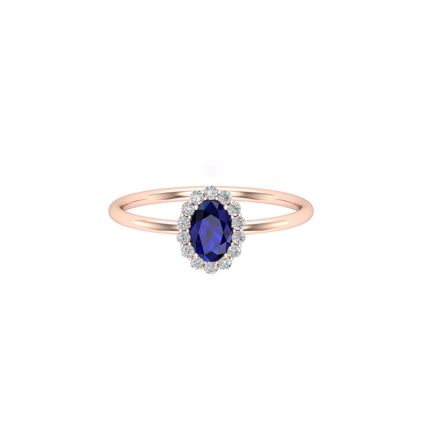 Solid Gold Sapphire and Diamond Statement Ring