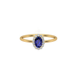 Solid Gold Sapphire and Diamond Statement Ring