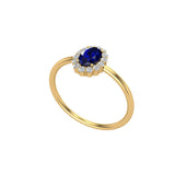 Solid Gold Sapphire and Diamond Statement Ring