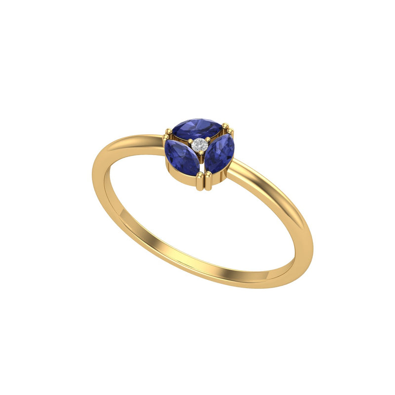 Unique Sapphire and Diamond Cluster Ring