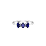 Solid Gold Sapphire and Diamond Cluster Ring