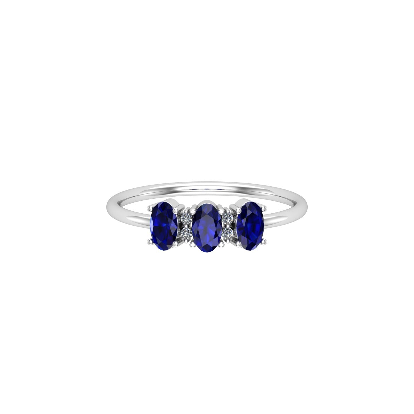 Solid Gold Sapphire and Diamond Cluster Ring