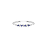 Solid Gold Sapphire and Diamond Band