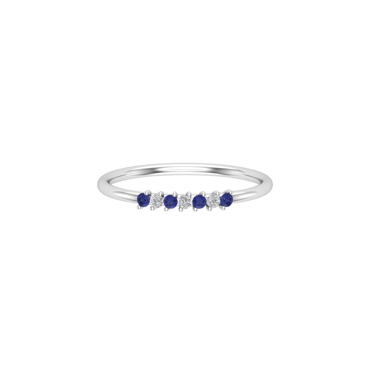Solid Gold Sapphire and Diamond Band