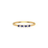 Solid Gold Sapphire and Diamond Band
