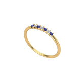 Solid Gold Sapphire and Diamond Band